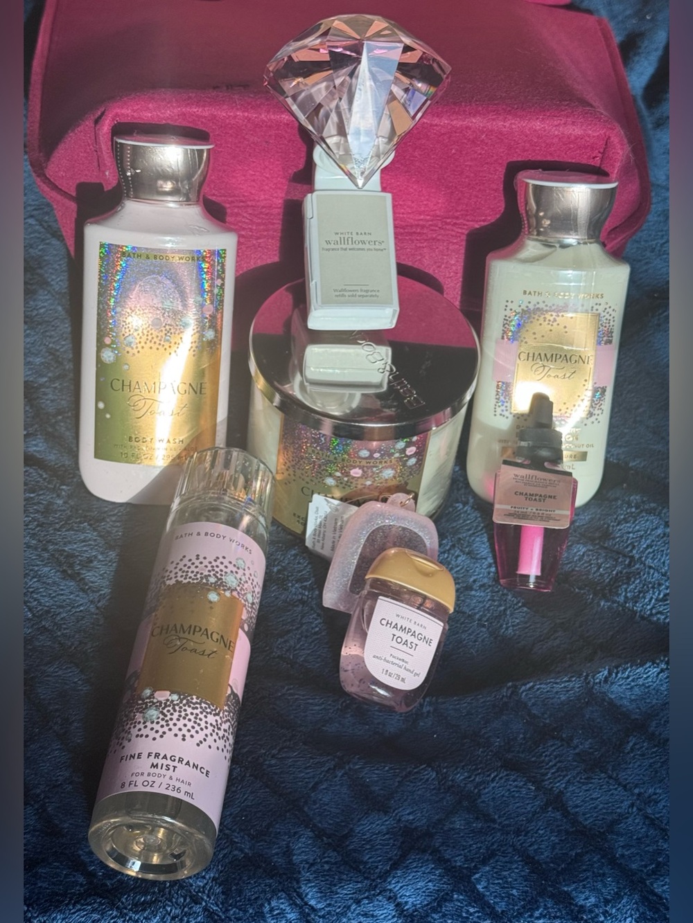 New With Tags Gift Mothers Day Bath And Body Works Champagne Toast Lot Plus Bag